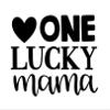 One Lucky Mama Iron On Decal, Mom Heat Transfer for Clothing and DIY Crafts, Pick Size Color (Black) view 1
