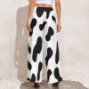 Cow Print Black and White Color Matching Wide Leg Pants for Women Summer Top M view 2