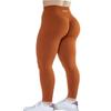 AUROLA Seamless Scrunch Tights Tummy Control Gym Fitness Yoga Pants Girl Sport Active Workout Leggings for Women (L, Gold Fire) view 1