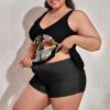 BAIKUTOUAN Sugar Skull Plus Size Swimsuit for Women Two Piece Bathing Suit Printed Swimwear view 2