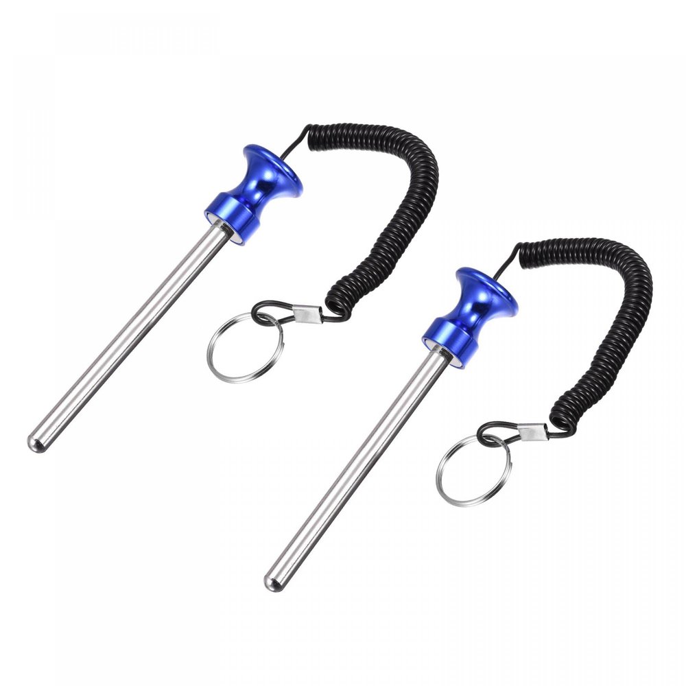 uxcell 10mm x 105mm Weight Stack Pin with Pull Rope Magnetic Strength Training Equipment Accessories for Fitness Training Blue 2pcs