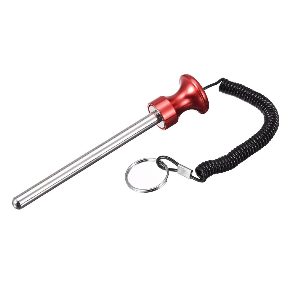 uxcell 10mm x 105mm Weight Stack Pin with Pull Rope Magnetic Strength Training Equipment Accessories for Fitness Training Red