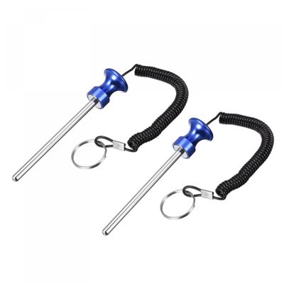 uxcell 8mm x 125mm Weight Stack Pin with Pull Rope Magnetic Strength Training Equipment Accessories for Fitness Training Blue 2pcs