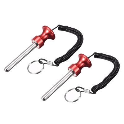 uxcell 10mm x 80mm Weight Stack Pin with Pull Rope Magnetic Strength Training Equipment Accessories for Fitness Training Red 2pcs