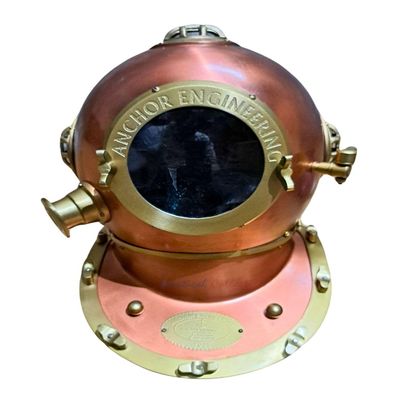 NAUTICAL COLLECTION Vintage Copper Finish Decorative Divers Diving Helmet Replica of deep Sea Divers Anchor Engineering Helmet