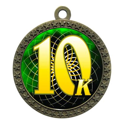 10 Pack of 10K Gold 2.25 Inch Medals Trophy Awards with Red White Blue Neck Ribbons D212G-FCL579-10PK