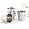 Doherty 4PCS Stackable Stainless Steel Camping Cups with Folding Handle Outdoor Travel Cup Set Camping Stackable Cups view 3