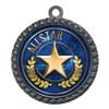 10 Pack of Allstar Silver 2.25 Inch Medals Trophy Awards with Red White Blue Neck Ribbons D212S-EG4-10PK view 1