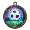 10 Pack of Soccer Gold 2.25 Inch Medals Trophy Awards with Red White Blue Neck Ribbons D212G-MY446-10PK view 1