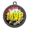 10 Pack of MVP Silver 2.25 Inch Medals Trophy Awards with Red White Blue Neck Ribbons D212S-MY456-10PK view 1