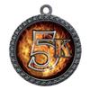 10 Pack of Flame 5K Silver 2.25 Inch Medals Trophy Awards with Red White Blue Neck Ribbons D212S-EMFCL815-10PK view 1