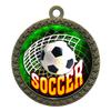 10 Pack of Soccer Gold 2.25 Inch Medals Trophy Awards with Red White Blue Neck Ribbons D212G-FCL543-10PK view 1