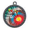 10 Pack of Archery Silver 2.25 Inch Medals Trophy Awards with Red White Blue Neck Ribbons D212S-MY400-10PK view 1