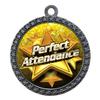 10 Pack of Perfect Attendance Silver 2.25 Inch Medals Trophy Awards with Red White Blue Neck Ribbons D212S-FCL525-10PK view 1