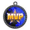 10 Pack of MVP Silver 2.25 Inch Medals Trophy Awards with Red White Blue Neck Ribbons D212S-FCL518-10PK view 1