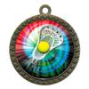 10 Pack of Lacrosse Gold 2.25 Inch Medals Trophy Awards with Red White Blue Neck Ribbons D212G-MY431-10PK view 1