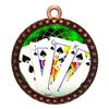 10 Pack of Poker Bronze 2.25 Inch Medals Trophy Awards with Red White Blue Neck Ribbons D212B-FCL432-10PK view 1