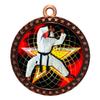 10 Pack of Martial Arts Karate Bronze 2.25 Inch Medals Trophy Awards with Red White Blue Neck Ribbons D212B-FCL502-10PK view 1