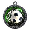 10 Pack of Soccer Silver 2.25 Inch Medals Trophy Awards with Red White Blue Neck Ribbons D212S-FCL542-10PK view 1