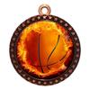 10 Pack of Flame Basketball Bronze 2.25 Inch Medals Trophy Awards with Red White Blue Neck Ribbons D212B-EMFCL803-10PK view 1