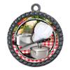 10 Pack of Chef Cooking Silver 2.25 Inch Medals Trophy Awards with Red White Blue Neck Ribbons D212S-FCL453-10PK view 1