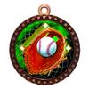 10 Pack of Baseball Bronze 2.25 Inch Medals Trophy Awards with Red White Blue Neck Ribbons D212B-FCL408-10PK view 1