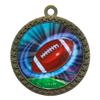 10 Pack of Football Gold 2.25 Inch Medals Trophy Awards with Red White Blue Neck Ribbons D212G-MY422-10PK view 1