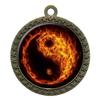 10 Pack of Flame Martial Arts Gold 2.25 Inch Medals Trophy Awards with Red White Blue Neck Ribbons D212G-EMFCL807-10PK view 1