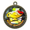 10 Pack of Perfect Attendance Gold 2.25 Inch Medals Trophy Awards with Red White Blue Neck Ribbons D212G-FCL422-10PK view 1