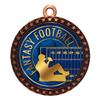 10 Pack of Fantasy Football Bronze 2.25 Inch Medals Trophy Awards with Red White Blue Neck Ribbons D212B-EG24-10PK view 1