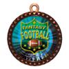 10 Pack of Fantasy Football Bronze 2.25 Inch Medals Trophy Awards with Red White Blue Neck Ribbons D212B-MY485-10PK view 1