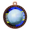 10 Pack of Volleyball Bronze 2.25 Inch Medals Trophy Awards with Red White Blue Neck Ribbons D212B-FCL572-10PK view 1
