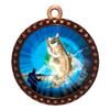 10 Pack of Bass Fishing Bronze 2.25 Inch Medals Trophy Awards with Red White Blue Neck Ribbons D212B-MY421-10PK view 1