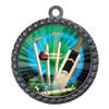 10 Pack of Cricket Silver 2.25 Inch Medals Trophy Awards with Red White Blue Neck Ribbons D212S-MY470-10PK view 1