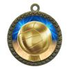 10 Pack of Volleyball Gold 2.25 Inch Medals Trophy Awards with Red White Blue Neck Ribbons D212G-D45-10PK view 1