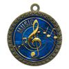 10 Pack of Music Gold 2.25 Inch Medals Trophy Awards with Red White Blue Neck Ribbons D212G-EG42-10PK view 1