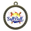 10 Pack of Softball Gold 2.25 Inch Medals Trophy Awards with Red White Blue Neck Ribbons D212G-EG190-10PK view 1
