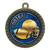 10 Pack of Football Gold 2.25 Inch Medals Trophy Awards with Red White Blue Neck Ribbons D212G-EG28-10PK view 1