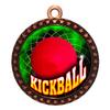10 Pack of Kickball Bronze 2.25 Inch Medals Trophy Awards with Red White Blue Neck Ribbons D212B-FCL503-10PK view 1