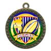 10 Pack of Rugby Gold 2.25 Inch Medals Trophy Awards with Red White Blue Neck Ribbons D212G-FCL539-10PK view 1