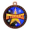 10 Pack of Attendance Bronze 2.25 Inch Medals Trophy Awards with Red White Blue Neck Ribbons D212B-FCL406-10PK view 1