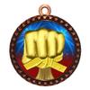 10 Pack of Martial Arts Bronze 2.25 Inch Medals Trophy Awards with Red White Blue Neck Ribbons D212B-D25-10PK view 1