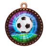 10 Pack of Soccer Bronze 2.25 Inch Medals Trophy Awards with Red White Blue Neck Ribbons D212B-MY446-10PK view 1