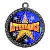 10 Pack of Attendance Silver 2.25 Inch Medals Trophy Awards with Red White Blue Neck Ribbons D212S-FCL406-10PK view 1