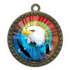 10 Pack of Eagle Gold 2.25 Inch Medals Trophy Awards with Red White Blue Neck Ribbons D212G-MY472-10PK view 1