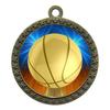 10 Pack of Basketball Gold 2.25 Inch Medals Trophy Awards with Red White Blue Neck Ribbons D212G-D10-10PK view 1