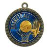 10 Pack of Basketball Gold 2.25 Inch Medals Trophy Awards with Red White Blue Neck Ribbons D212G-EG12-10PK view 1