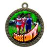 10 Pack of Female Cross Country Gold 2.25 Inch Medals Trophy Awards with Red White Blue Neck Ribbons D212G-FCL445-10PK view 1