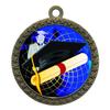 10 Pack of Graduation Gold 2.25 Inch Medals Trophy Awards with Red White Blue Neck Ribbons D212G-FCL482-10PK view 1