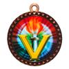 10 Pack of Victory Bronze 2.25 Inch Medals Trophy Awards with Red White Blue Neck Ribbons D212B-MY451-10PK view 1